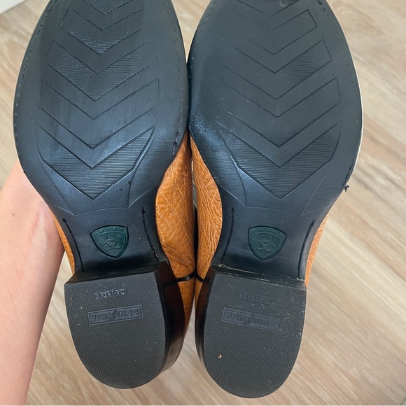 Ariat Men’s Brown & Black Leather Cowboy Work Boots size 10 wide - Picture 6 of 11